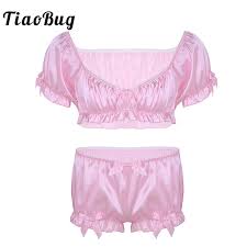Maybe you would like to learn more about one of these? Tiaobug Men Soft Silky Short Sleeve Crop Top With Bloomers Boxer Shorts Sexy Male Gay Underwear Set Hot Sissy Panties Lingerie Boxers Aliexpress