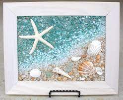 Beach Art Shell Art Beach Window Shell Window Beach Glass Art Sea Glass Art Beach In Frame Beach Decor Coastal Decor Beach Wall Art Beach Glass Art Glass Window Art Sea
