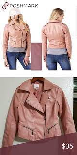 Sold Nwt Dusty Rose Leather Jacket Pink Leather Jacket Jackets Leather Jacket