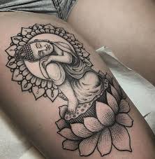 Maybe you would like to learn more about one of these? Buddha Tattoo Thigh Tattoos Women Leg Tattoos Tattoos For Women