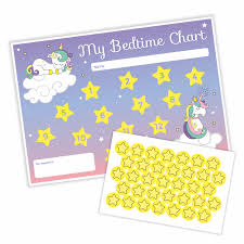 unicorn bedtime chart stickers