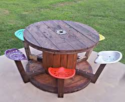 Dis Oulik Vir N Kuier Tafel Buite Kabeltrommel Tisch Pool Im Garten Kabeltrommel Holz