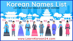 Can anyone translate the text in the image to english? List Of Korean Names Popular Male And Female Korean Names Learnkorean24