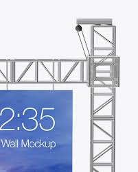 Instant mockup generator + 207 mockups. Stage Video Wall Mockup Front View In Outdoor Advertising Mockups On Yellow Images Object Mockups