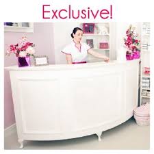 Pin By Katie Dutra On Salon Decor Reception Desk Salon Reception Desk Salon Furniture