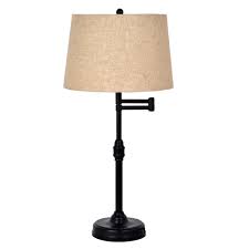 Brass swing arm table lamp by koch & lowy with adjustable shade and dimmable switch, marked pair of walter von nessen vintage swing arm table lamps in bronze finish measures: Aaron Swing Arm Table Lamp Antique Bronze Adesso
