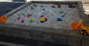 Bac A Sable A Faire Soi Meme Avec Bordure En Pierre Taillee Sans Mortier Bac A Sable Jeux Enfant Exterieur Bordure Pierre
