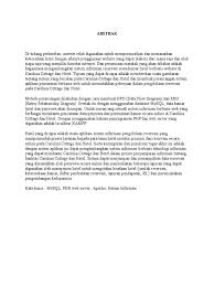 Perumusan model kebijakan penanggulangannya (suatu studi terhadap profil anak jalanan di terminal bus tanjung priok. Kumpulan Soal Pelajaran 4 Contoh Abstrak Tugas Akhir Sistem Informasi