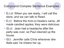 Sentence Structure Examples Complex Sentences Complex Sentence Examples Compound Complex Sentence