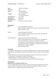 Voorbeeld Curriculum Vitae Succesvolle