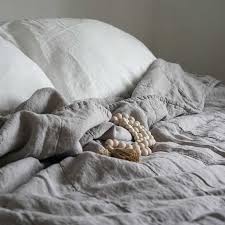 Moonstone light gray 3 pc coverlet combines contemporary styling with a soft light gray hue. Light Gray Linen Bedspread Pearl Grey Sustainable Linen Casa Comodo