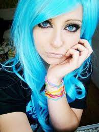 You can easily recreate the hairdo with a straightener and a teasing comb. Blue Emo Scene Hair Style Bibi Barbaric German Sitemodel Hair Styles Emo Scene Hair Scene Hair