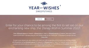 This giveaway runs now through 11:59 pm. Disney Year Of Wishes Sweepstakes Giving Away 50 Disney Wish Preview Cruise Vacations The Disney Cruise Line Blog