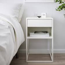 Vikhammer White Bedside Table 40x39 Cm Ikea In 2020 White Bedside Table Ikea Bedside Table