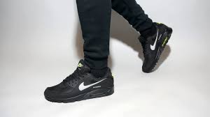 Nike Air Max 90 Black Volt Cv1634 001on Feet Youtube