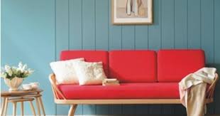 Red Sofa Blue Wall By Bridgett Red Couch Living Room Living Room Red Red Sofa Living Room