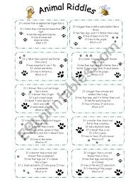 Dog riddles, cat riddles, bird riddles and a lot of other creatures. Animal Riddles Esl Worksheet By Sophia13