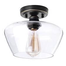 Industrial light fixtures are lighting used in factories, warehouses, or manufacturing plants. Hmvpl Farmhouse Ceiling Lamp Industrial Glass Close To Ceiling Light Semi Flush Mount Pendant Lighting Fixtures Edison Lights For Kitchen Island Dining Room Bedroom Foyer Hallway Entryway Buy Online In Angola At