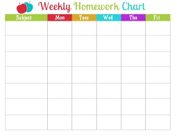 free printable homework charts homework planner printable