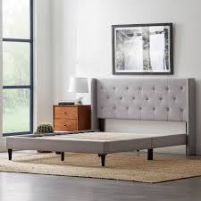 But except the esthetical part, bed linen and bedspreads are. Rest Haven Linen Inspired Diamond Tufted Wingback Upholstered Bed Queen Gray Walmart Com Walmart Com