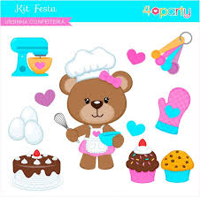 Festa Ursinha Confeiteira Kit Digital Personalizado Urso Confeiteira Hello Kit