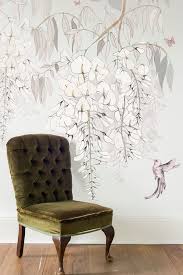 Easy to apply, reposition and remove. Wisteria Lane Wall Mural For Wallsauce Uk C Kelly Kratzing Designs Handdrawnart Surfacedesign Watercolourart Textiledesigns Surfacepatternprint Grafik