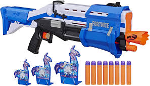 Nerf fortnite drum gun dg blaster rifle toy elite, 15 dart rotating drum, new. Amazon Com Nerf Fortnite Ts R Blaster Llama Targets Pump Action Blaster 3 Llama Targets 8 Official Mega Darts For Youth Teens Adults Amazon Exclusive Toys Games