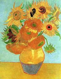 Kita melihat ladang bunga matahari yang mati dan kemudian, salah satu lukisan bunga matahari van gogh yang terkenal, muncul di dinding kamar tidurnya tanpa meminta perhatian. Vas Dengan Dua Belas Bunga Matahari Vincent Van Gogh Van Gogh Vincent