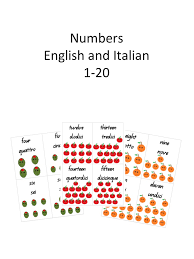 Note that 2 million technically becomes 2 millions (millioni) in italian! Italian Numbers 1 20 Simple Living Creative Learning