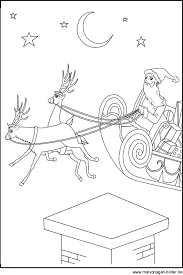 Malvorlage Vom Weihnachtsmann Und Seinem Schlitten Zum Kostenlosen Ausdrucken