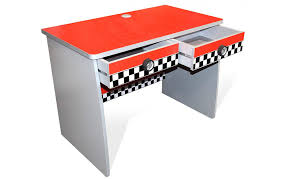 Chaise de bureau enfant élite rouge couleur : Bureau 2 Tiroirs Enfant Rouge Voiture Course