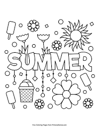 Summer coloring pages flowers coloring pages. Summer Coloring Page Free Printable Pdf From Primarygames