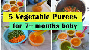 5 Vegetable Purees For 7 Months Baby Stage 2 Homemade Babyfood 7 7 Months Baby Food 7 Month Baby Baby Food Recipes
