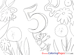 Ant 5 Years Colouring Page Happy Birthday Free