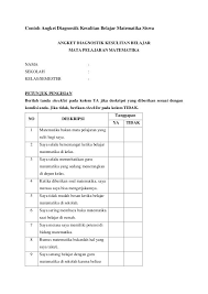 Contoh Angket Diagnostik Kesulitan Belajar Matematika Siswa Angket Diagnostik Kesulitan Belajar Mata Pela Background Powerpoint Powerpoint Personalized Items