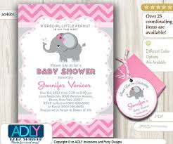 This sweet elephant is holding his green balloon and ready to celebrate. Pink Grey Elephant Invitation For Baby Shower Free Elephant Thank You Favor Tag Printable Invitation Girl Chevron Pink Grey Adly Invitations And Digital Party Designs