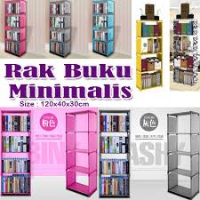 Ada rak buku kayu portable kardus dinding ikea informa. Jual Rak Buku 4 Susun Rak Buku 4 Tingkat Minimalis Shopee Indonesia