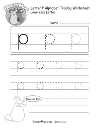 lowercase letter p tracing worksheet doozy moo