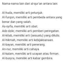 Maybe you would like to learn more about one of these? Yang Tidak Termasuk Nama Lain Al Qur An Brainly Co Id