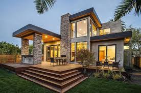 When you step inside you unexpectedly feel like you're in a modern, woodsy, and yet rustic micro cabin all at the same time. Stone Exterior For Houses Modern House Stone Exterior Designs Excellent Small House Design House Designs Exterior Architecture House Prefab Homes