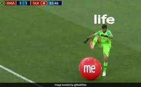Type or paste image url. Fifa World Cup 2018 At World Cup Brazil Player Pops Giant Ball On Pitch Becomes A Meme