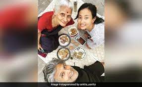 Milind soman mother usha soman unbelievable push ups workout in saree at the age of 81! Inside Ankita Konwar Milind Soman And His Mom Usha Soman S Rooftop Picnic Because Mother S Day