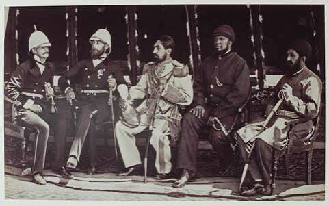 The Amir Yakub Khan, General Daod Shah, Habeebula Moustafi with Major Cavagnari C.S.I and Mr Jenkyns. | All Works | The MFAH Collections