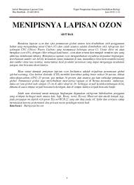 Pemusnahan terumbu karang dan tempat pembiakan. Jurnal Menipisnya Lapisan Ozon Pengkomp E1a012016