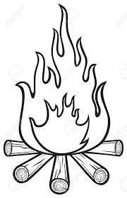 Black And White Flames Vector Campfire Camping Clipart Coloring Pages Camping Crafts