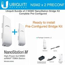 Ubiquiti Networks Nsm2 Us Nanostation M Pre Configured 2 4ghz 2x2 In Out Airmax Cpe Router 2 Pack Wireless Wireless Networking Wireless Technology