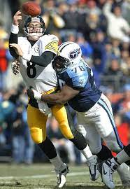 Tommy Maddox Of The Pittsburgh Steelers Is Hit By John Thornton Of The Tennessee Titans As He Throws The Ball During The Game On In 2020 Steelers Tennessee Nfl Titans