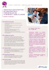 Sérieux, autonomie, sens des responsabilités sont les qualités requises pour ce. Fiche Metier Technico Commercial En Equipement Mecanique De Transfe