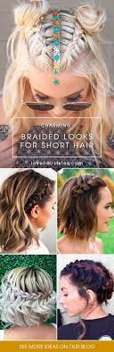 15 Charming Braided Hairstyles For Short Hair Braids For Short Hair Hair Styles Braided Hairstyles