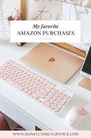 Best Amazon Purchases Favorite Amazon Products Pink And White Wireless Keyboard Pink Office Accessories Work Office Decor Pink Office Home Office Design